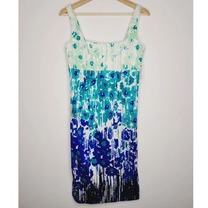 Calvin Klein watercolor print color block sundress